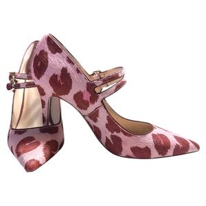 Kate Spade Victorina Pink & Red Leopard Print Heels Size 8